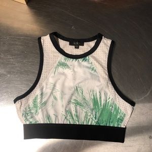 ALALA Swell Crop Tank, Palm Print, S